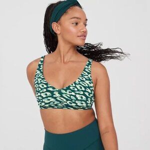 Aerie Offline Green Camo Athletic Workout Mesh Sports Bra Womens Size Small‎